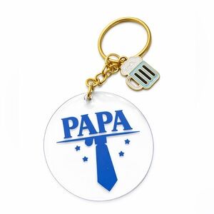 Papa Blue and Gold Keychain Accessory